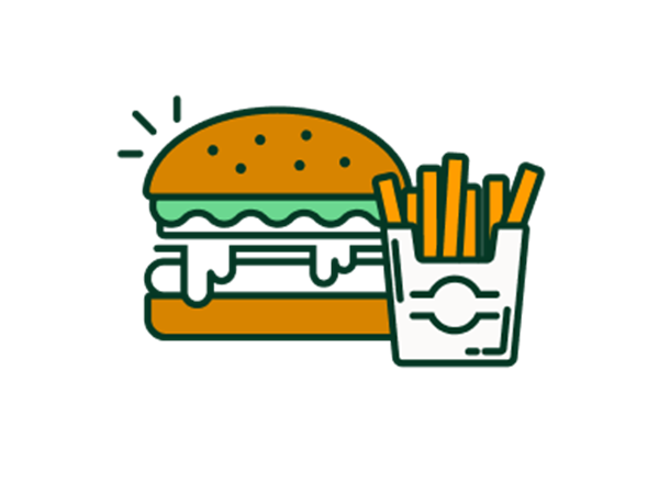 cheeseburger and fries icon